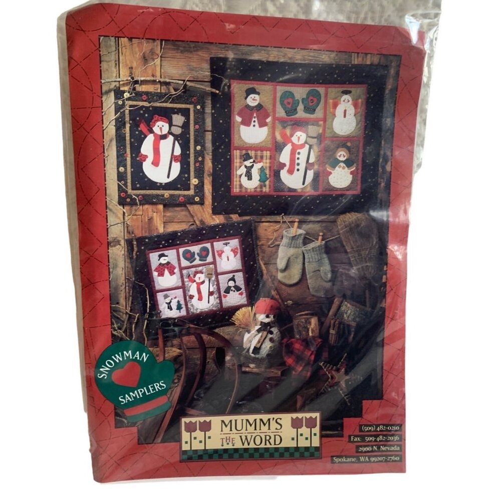 Mumms The Word Snowman Samplers Applique Quilt Pattern Debbie Mumm 1994